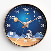 Children's cartoon watch, quartz wall astronaut for bedroom, 14inch, 35cm