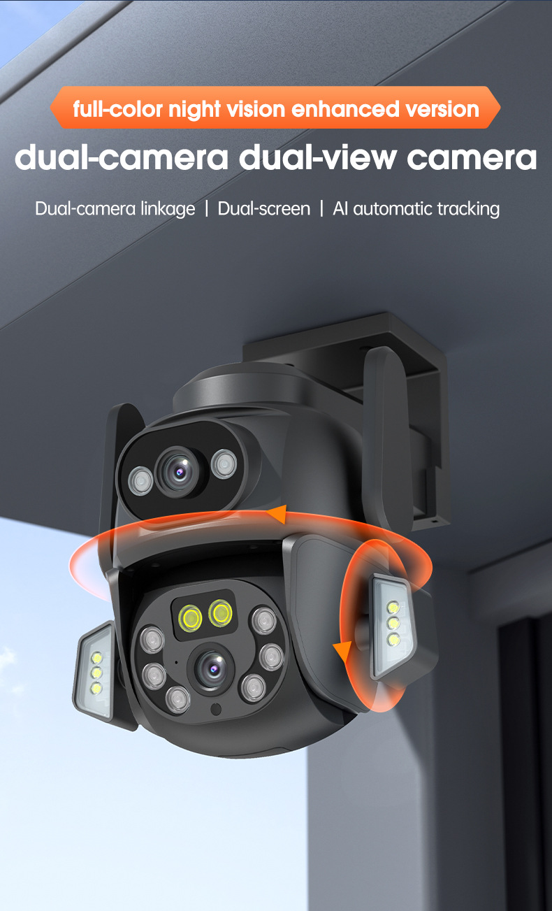 3D Positioning Mobile Phone Gun Ball WiFi Surveillance Camera Dual Screen Outdoor Waterproof Full Color Night Vision_voghion.com