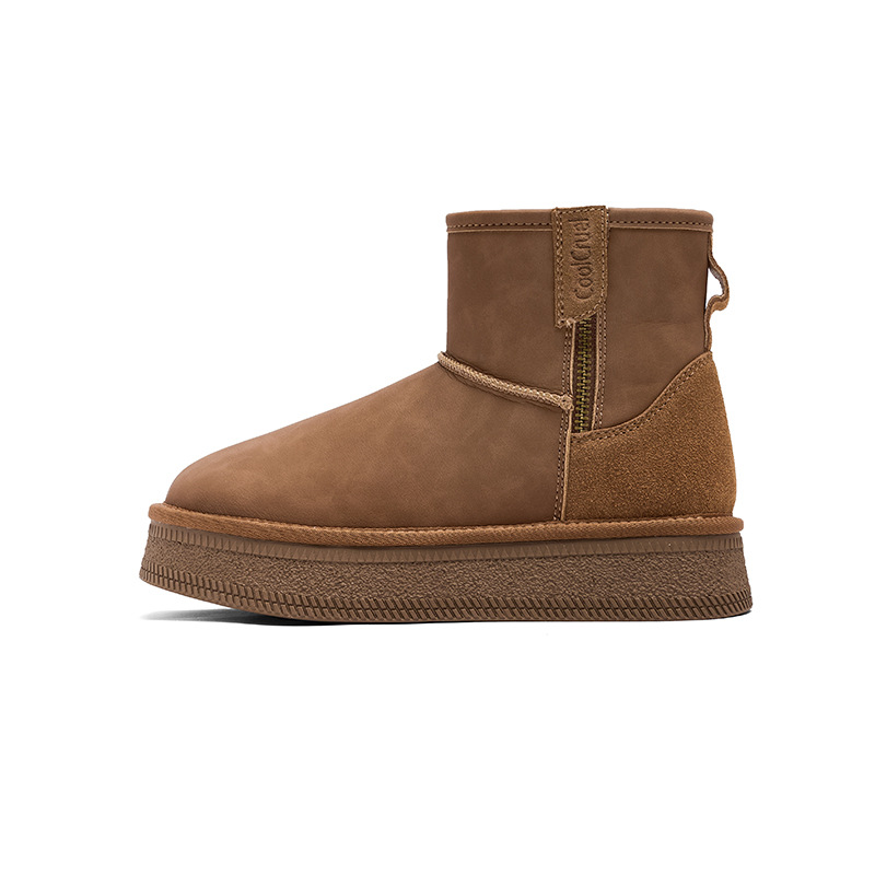 Botas de nieve de Augu Lion para mujeres 2025, nuevos zapatos de algodón al aire libre de invierno con suela gruesa con un pie en botas de lana.