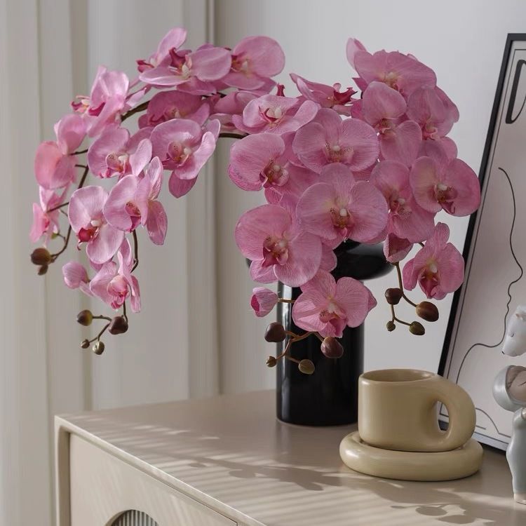 Jardín verano película adhesiva 3D sensación de mano simulación orquídea mariposa accesorios de fotografía en el hogar de 95 cm de altura multicolor opcional vestido para el hogar