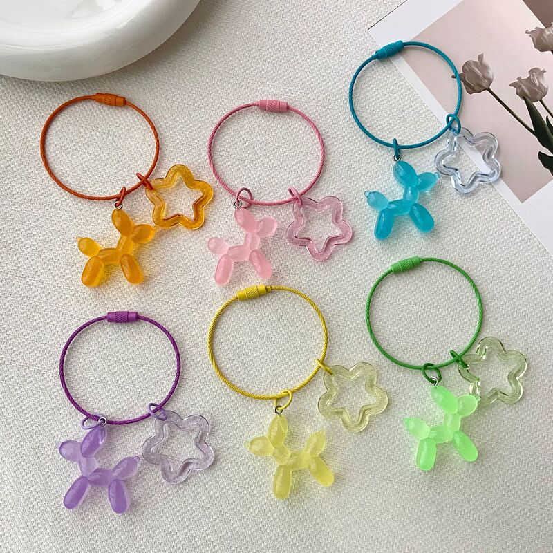 Luminous Blast Dog Star Keychain Bag Decorative Pendant Diy Niche Personality Hanging Cross-border Hair