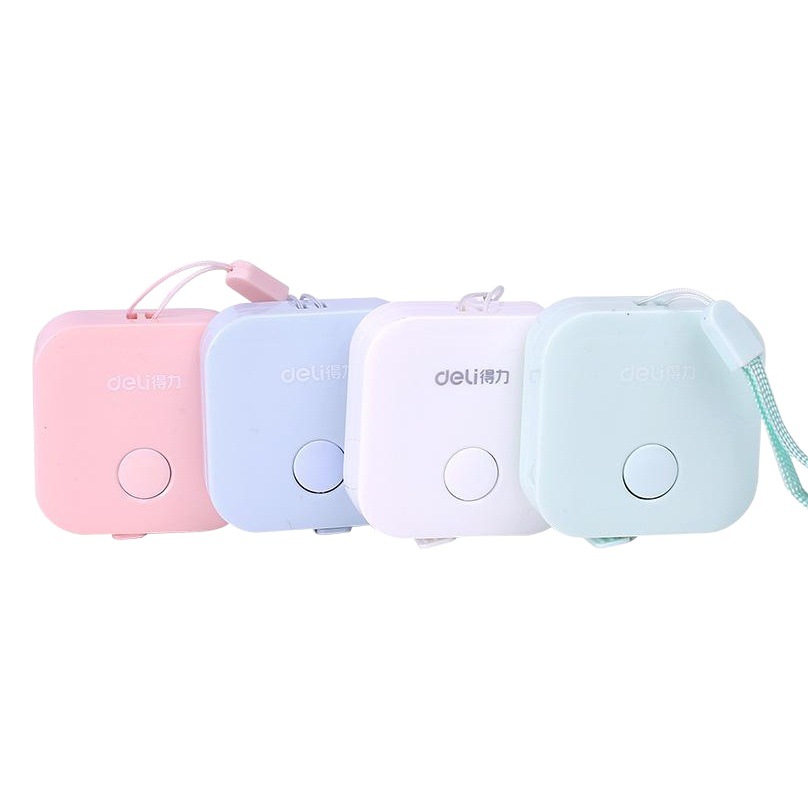 Deli 79650 cinta métrica de cuero 1,5 m * 7,5mm Regla suave del color del caramelo mini cinta métrica herramienta de corte de ropa