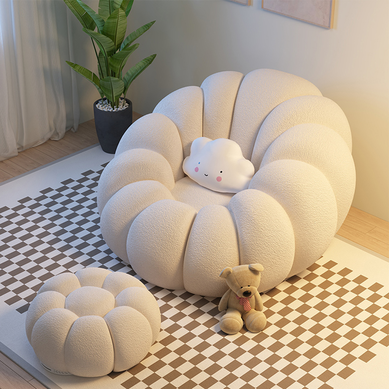 Lazy Sofa That Can Lie down and Sleep, Bedroom Small Sofa, Master Bedroom Recliner, Pumpkin Tatami Balcony Leisure Chair