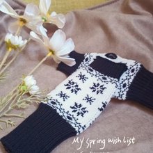 韩式半指经典棋盘格保暖手套 女士针织毛线手套潮骑行保暖手套