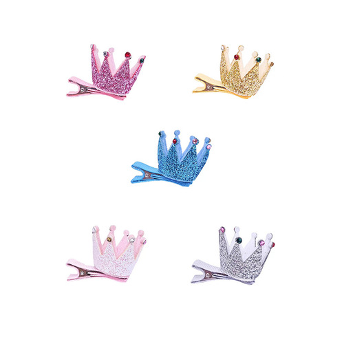 80214 glitter three-dimensional crown hairpin, sweet children's hairpin manufacturer, wholesale girls' hairpin