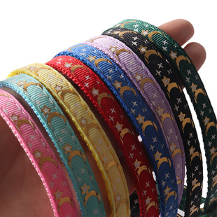 Ginger New Pet Supplies Star Moon Bronzing Color Buckle Ribbon with Moon Accessories Bell Cat Collar