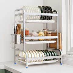 Bowl rack, stainless steel kitchen storage rack, dish drying rack, bowl and plate rack, chopsticks storage box, multi-functional bowl rack