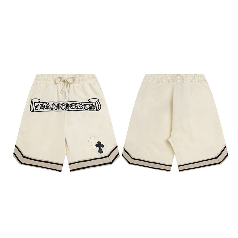 Cross-Border 24 Cross-Border Authentic Chrome Hearts Shorts with Sanskrit Letter Embroidery, Quick-Dry Woven Shorts Now Available
