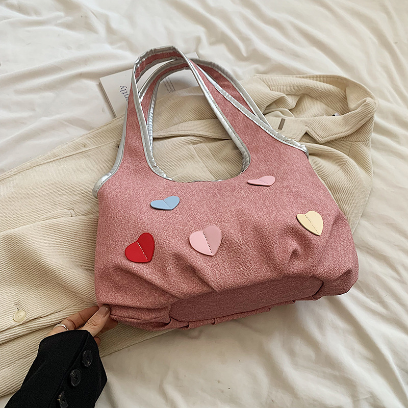 Bolsas de lienzo de nicho coreano para mujeres verano 2024 nueva moda bolsas de bolsa casuales, bolsas de brazo de la niña dulce