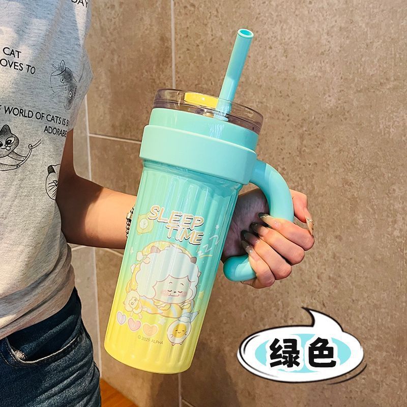 Hiccup de paja de oveja, taza de agua, regalo de cumpleaños de alta capacidad de acero inoxidable, taza de hielo nuevo