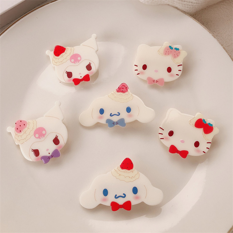 A principios de la primavera nuevo color caramelo perrito gato pinza de pelo japonés dulce versátil pinza de pelo para niñas joyas