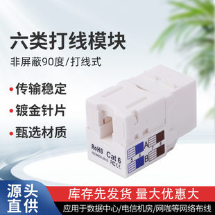 Unshielded wired 90 degree Category 6 module manufacturer wholesale cabinet room connector CAT6 network module