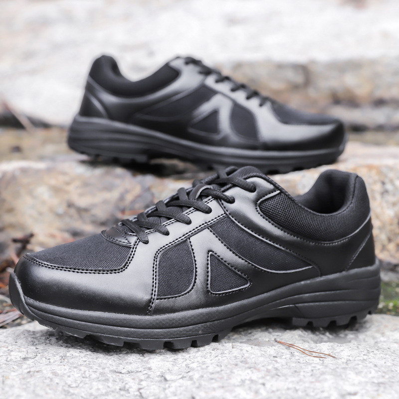 016 Training Shoes Men's Black Wear-Resistant Running Shoes Summer Mesh Physical Rubber Shoes Men's Outdoor Construction Site Sports Training Shoes