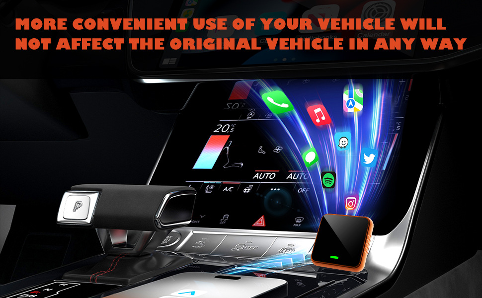 Cp030-1 Original Wired to Wireless Carplay Car Connectivity Box, Popular on Temu, Apple Color Car Box
