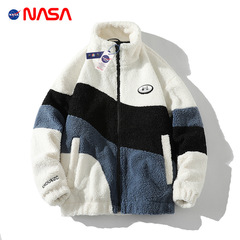 Nasa羊小毛綿服男冬潮牌衝突色保温羊小毛綿服カップル厚いフリースコート