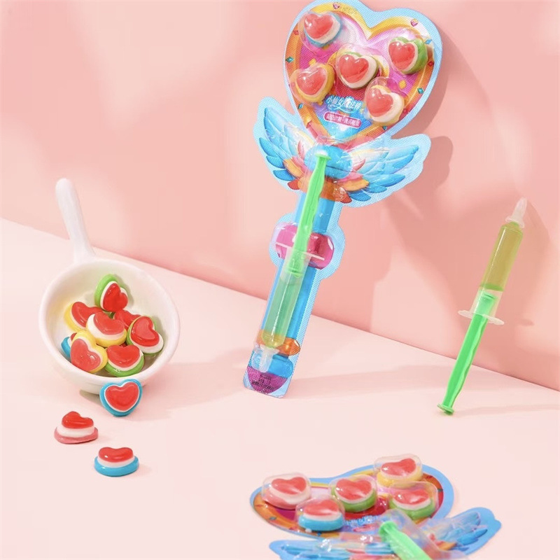 メーカー魔法の杖ピーチハートソフトキャンディソースキャンディインターネット有名人子供のフルーツ風味 QQ グミキャンディ学校のおもちゃの砂糖卸売|undefined