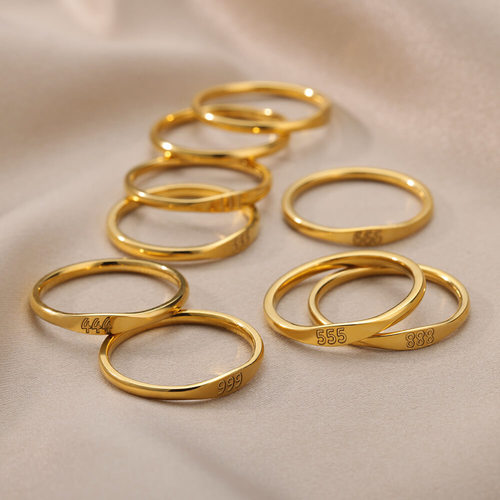 Cross-border simple digital ring for men and women stainless steel ring 111 999 angel digital ring manufacturer dropshipping