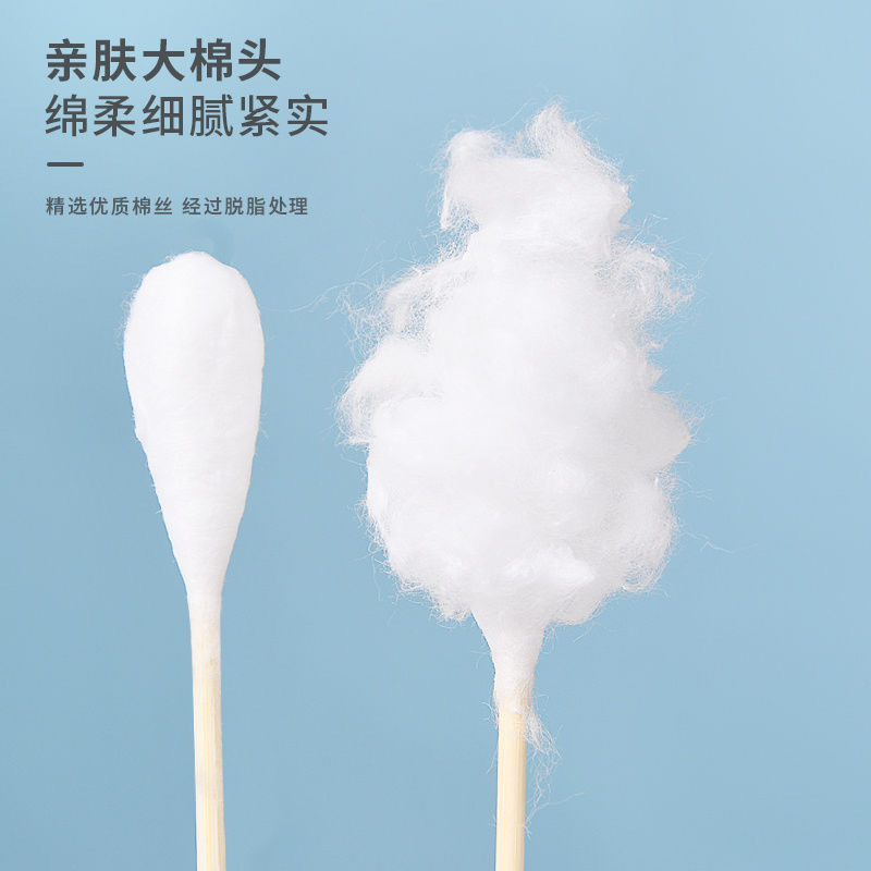 医療用使い捨て綿棒シングルヘッド竹木棒脱脂綿棒消毒赤ちゃん綿棒化粧クレンジングコットン|undefined