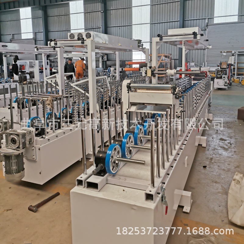 凹凸面曲面板材覆膜机实木单板专用设备自动修边红外线纠偏包覆机