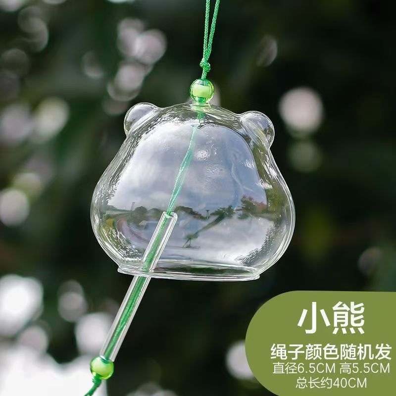 クリエイティブ diy 風鈴素材日本透明ガラス風鈴吊り鐘絵画手作り活動落書き風鈴|undefined