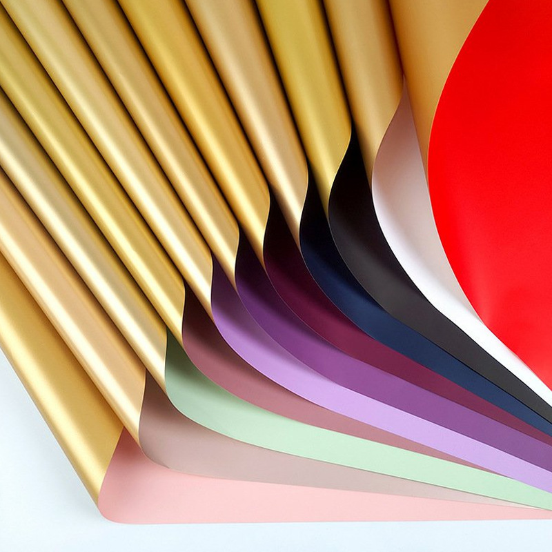 鲜花包装流金岁月鎏金纸双面防水金色欧雅纸花束包花材料花店用品