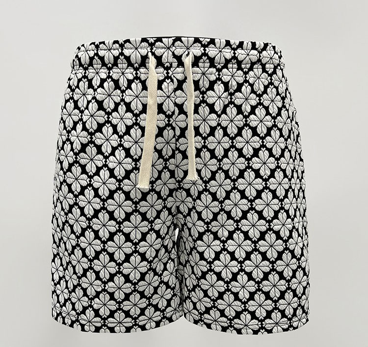 Men's Women's Trendy Houndstooth Casual Straight Leg Loose Fit Summer Shorts All Over Floral Print Beach Clothing_viptrois.com
