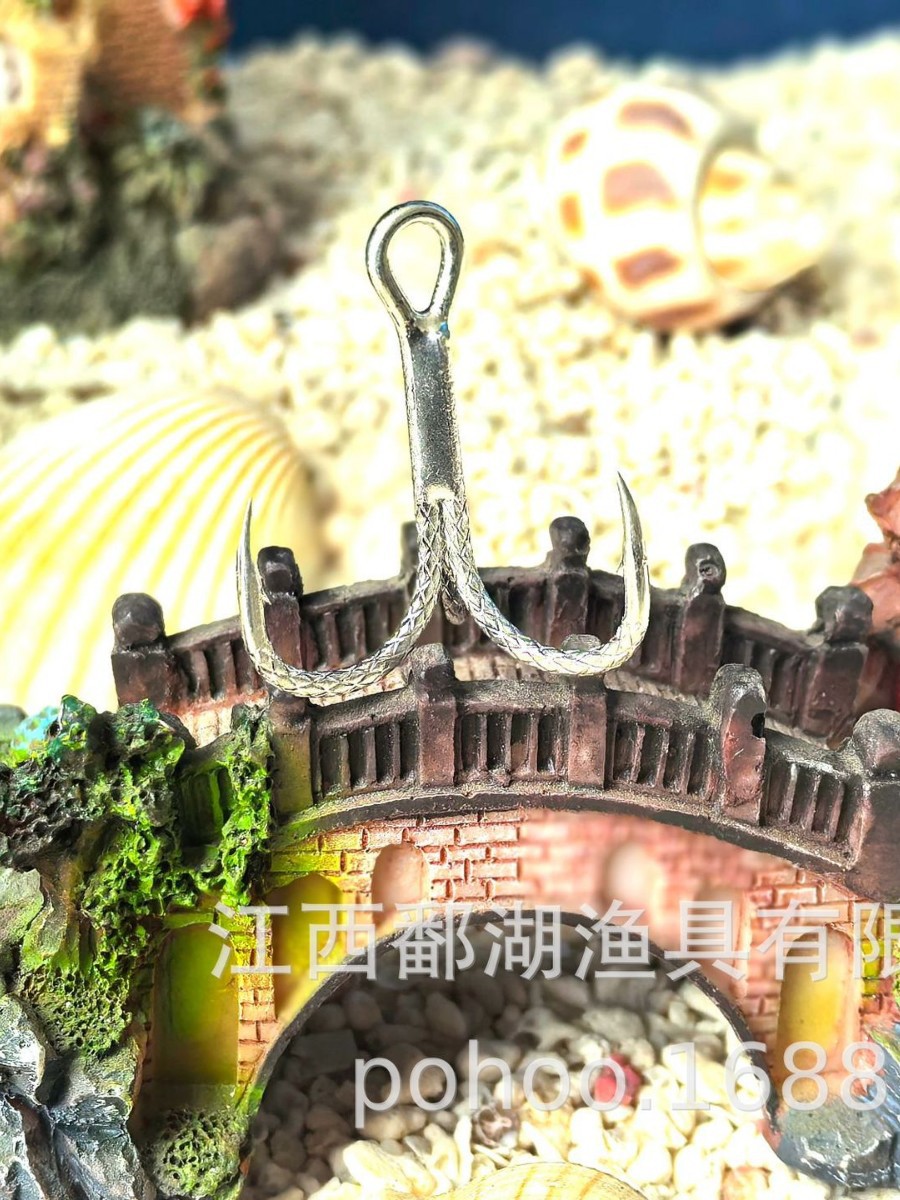 Pohu POHU escamas brillantes imitación de escamas de pez tres capas atraer peces diamante afilado fortalecer antideslizante tres ganchos de pesca caja de púas