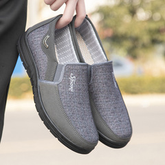 Mens 2023 Spring New Middle-Aged Healthy Walking Shoes Soft Sole One-Piece Casual Shoes Lightweight Old Beijing Cloth Shoes for Men