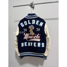 跨境外贸东阳棒球服1978 - 1979金海狸队联赛棉服ins夹棉棉衣外套