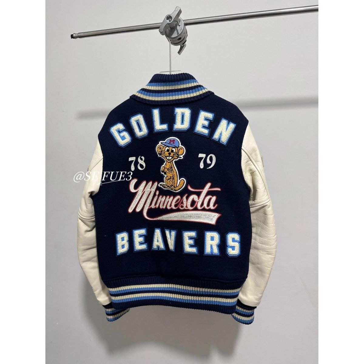 跨境外贸东阳棒球服1978 - 1979金海狸队联赛棉服ins夹棉棉衣外套