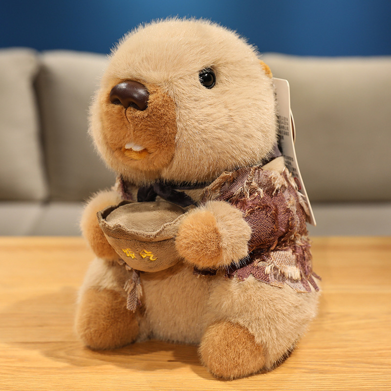 Nezha Peripheral Groundhog Doll Plush Toy Children's Sleeping Pillow Comfort Doll Birthday Gift