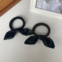小號兔耳朵布藝手工編織頭繩蝴蝶結紮丸子頭髮圈皮套皮筋大人簡約