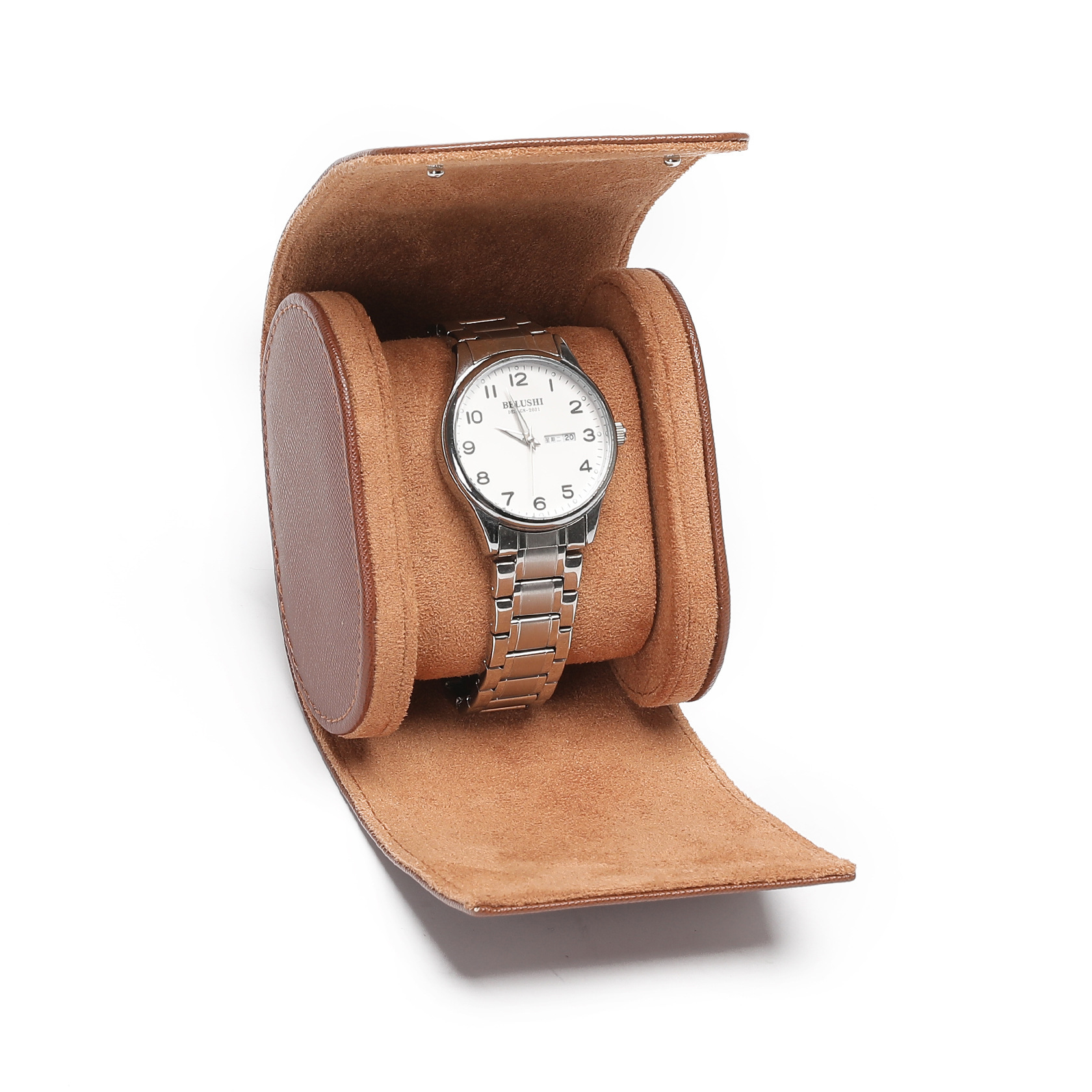 연한 갈색 1시계 시계 상자