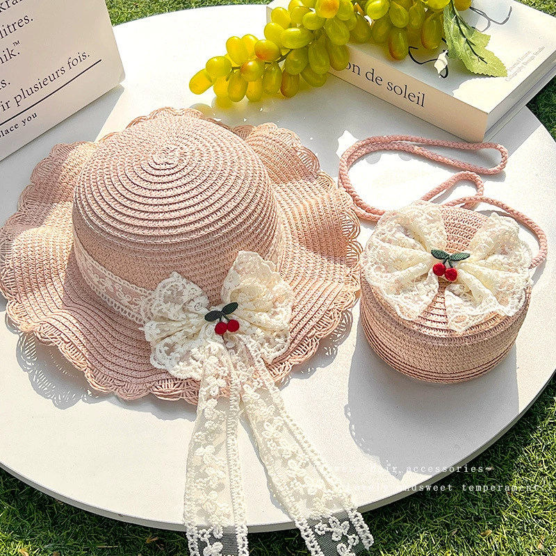 Летняя детская соломенная шляпа для девочек, солнцезащитная шляпа с большими полями для девочек, солнцезащитная шляпа принцессы, пляжная шляпа, рыбацкая шляпа