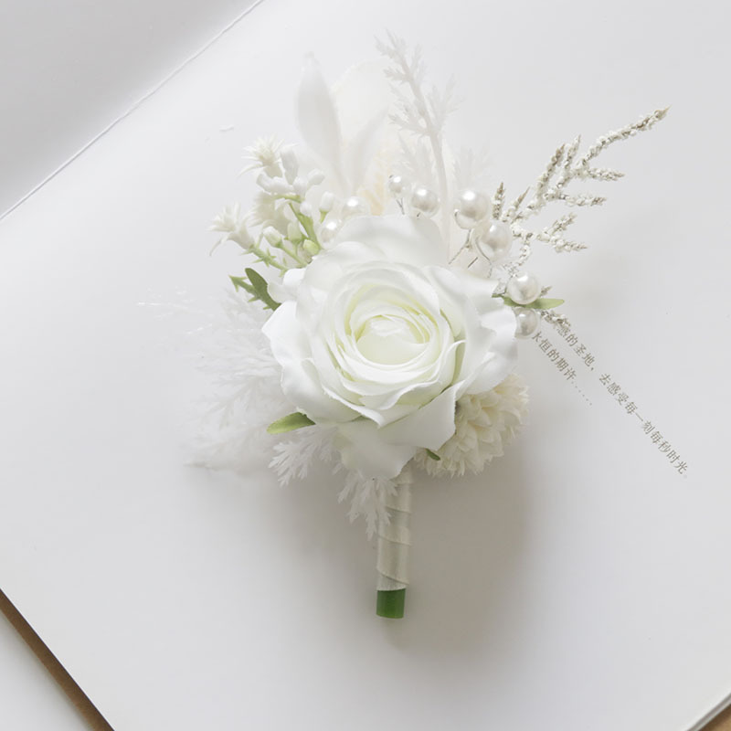 芸雅閣2437結婚祝いの花芸のシミュレーションの花の造花の卸売りの胸の花の手の花の女性の花の花の肩の花のシャンパンのピンクの白|undefined