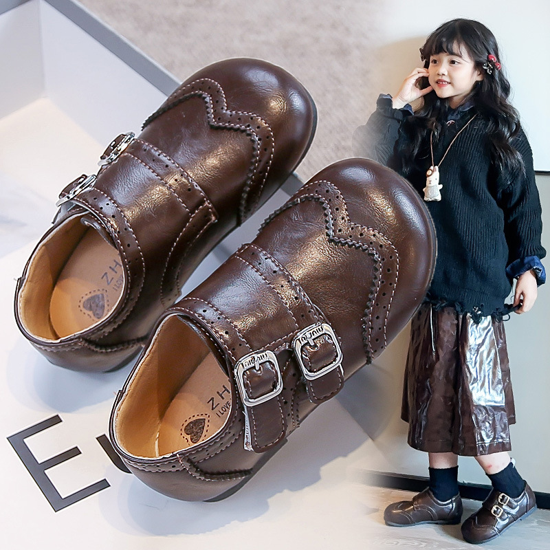 Scarpe in pelle da bambina, modello classico britannico, mocassini per bambini, calzatura singola per primavera e autunno, comodi calzini per bambini_voghion.com