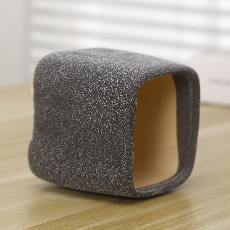 Cerámica de gres suculenta maceta de bambú transpirable simple planta verde planta olla decorativa pequeña maceta creativa al por mayor