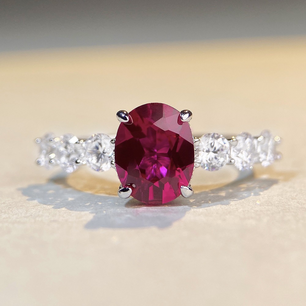 s925 sterling silver ring for women with 3 Karat big diamond and Fanta color, cross-border live broadcast style0