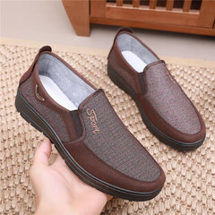 2024 autumn cloth shoes for men, breathable men's single shoes, middle-aged and elderly men's shoes, soft sole, non-slip, casual shoes for the elderly