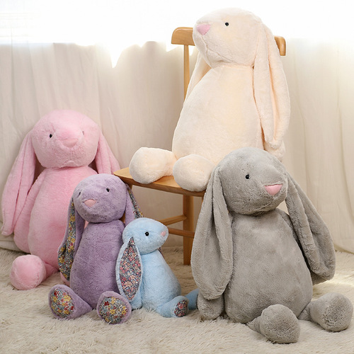 Rabbit plush toy, cute shy rabbit plush figure, cross-border floppy eared rabbit, teddy bear, birthday gift, doll