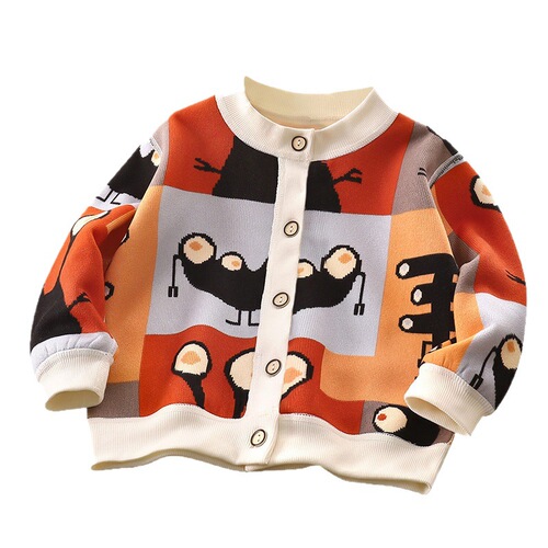 Children's Fleece Sweatshirt Cardigan Autumn/Winter Boys' Casual Jacket Girls' Cardigan Baby Clothes Kids' Sweater