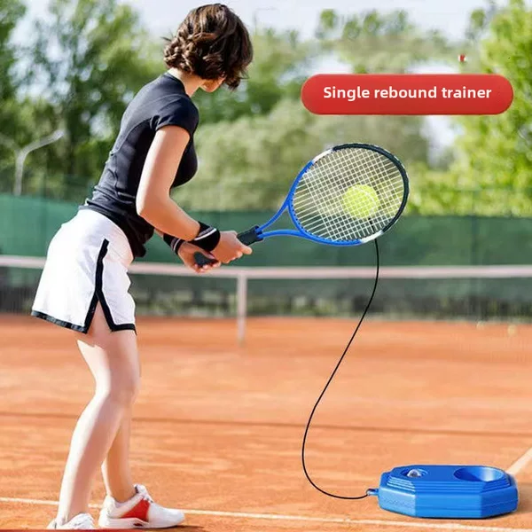 Rebound tennis trainer tennis racket single with line back ball outdoor exercise with line tennis outdoor sports device