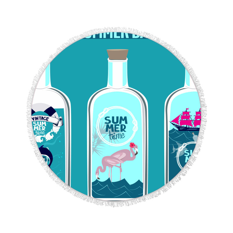 Flamingo microfibra de playa redonda Toalla de baño poliéster algodón impresión Toalla de playa absorbente Toalla de baño lote