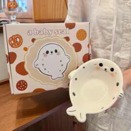 可爱海豹餐具套装饭碗可爱女生送闺蜜生日礼物高颜值伴手礼品儿童