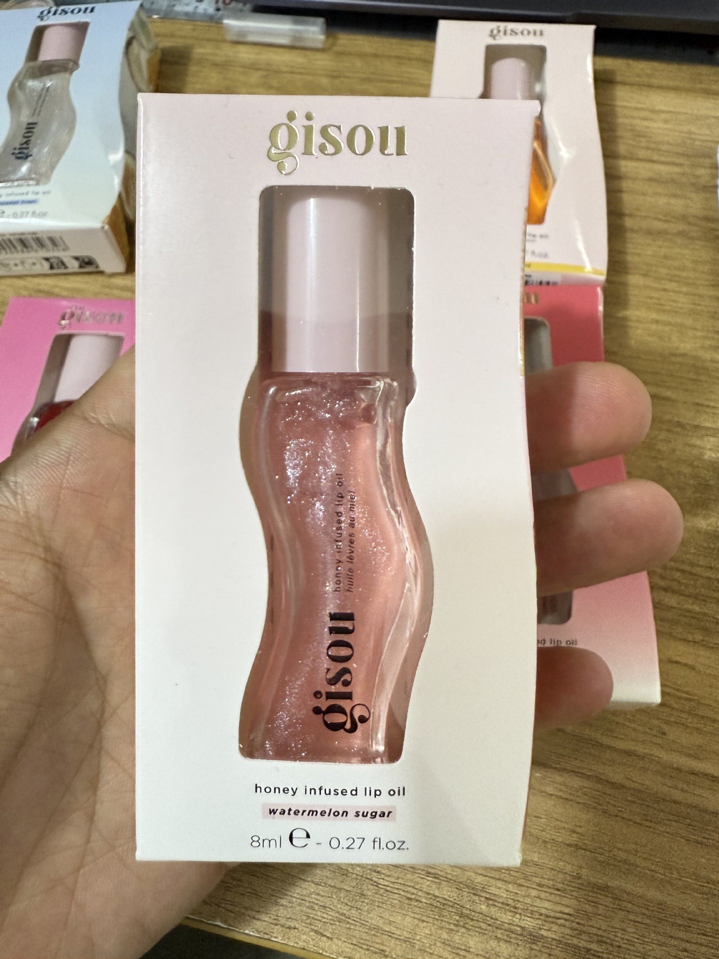 Nuevos productos de venta transfronteriza GISOU aceite de protección labial humectante reparación para eliminar las marcas labial, frambuesa ciruela brillante esmalte labial