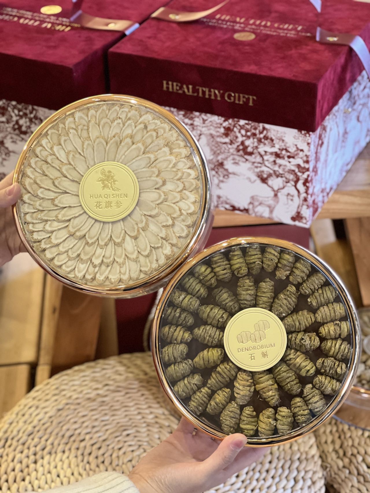 Red Velvet Eight Treasure Gift Box American Ginseng Dendrobium Red Ginseng Deer Antler Reishi Tangerine Peel 190g key features
