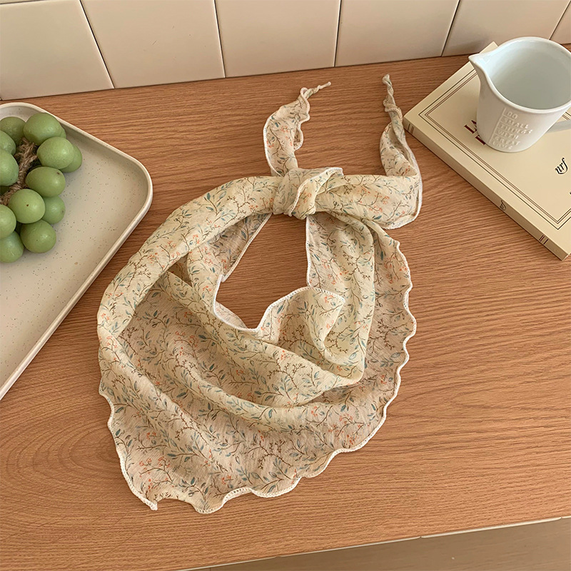 Pañuelo de seda de alta calidad, nuevo estilo, pañuelo de seda literario, pañuelo floral fino, correa para el cabello, serpentina, bufanda triangular de todo fósforo, cintura