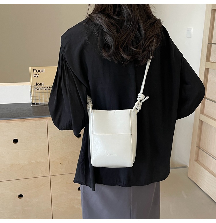 2025 Summer Popular Mini Small Bags for Women New Solid Color Foreign Style Crossbody Bag Korean Style Textured Bucket Bag