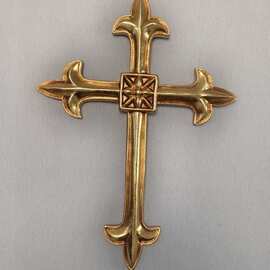 树脂欧式美式复古金色贴花墙壁挂件壁饰十字架墙面装饰工艺品