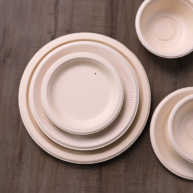 Disposable Plate Kindergarten Drawing Paper Plate Catering Food Grade Plate Degradable Household Barbecue Tableware Dinner Plate